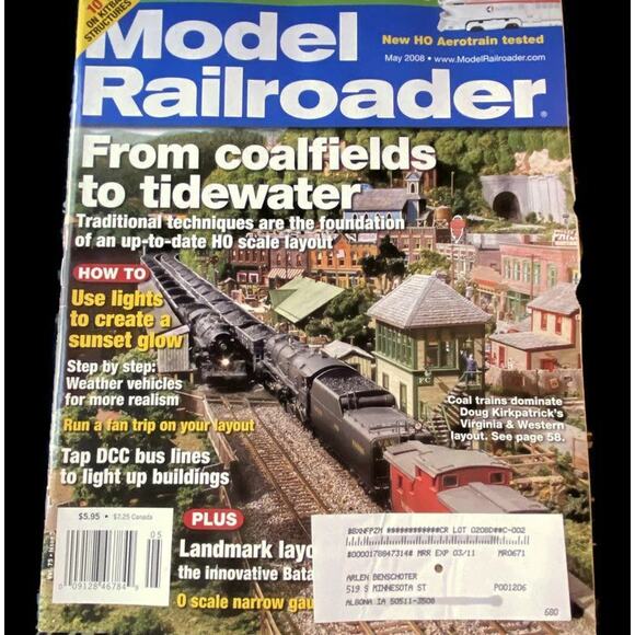 Model Railroader May 2008 From Coalfields To Tidewaters Create A Sunset Glow - Picture 1 of 4